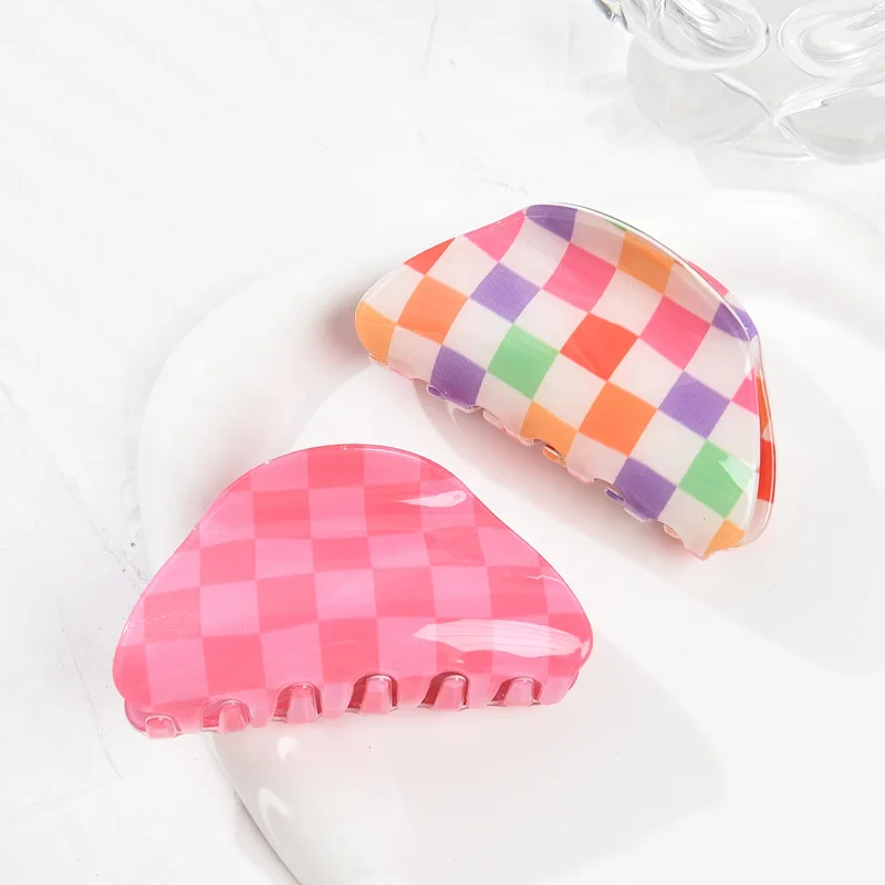 B.PHNE Custom Checked Designers Acrylic christmas decoration Acetate Hair Claw Clip Elegant Girls Woman Claw Hair Clips