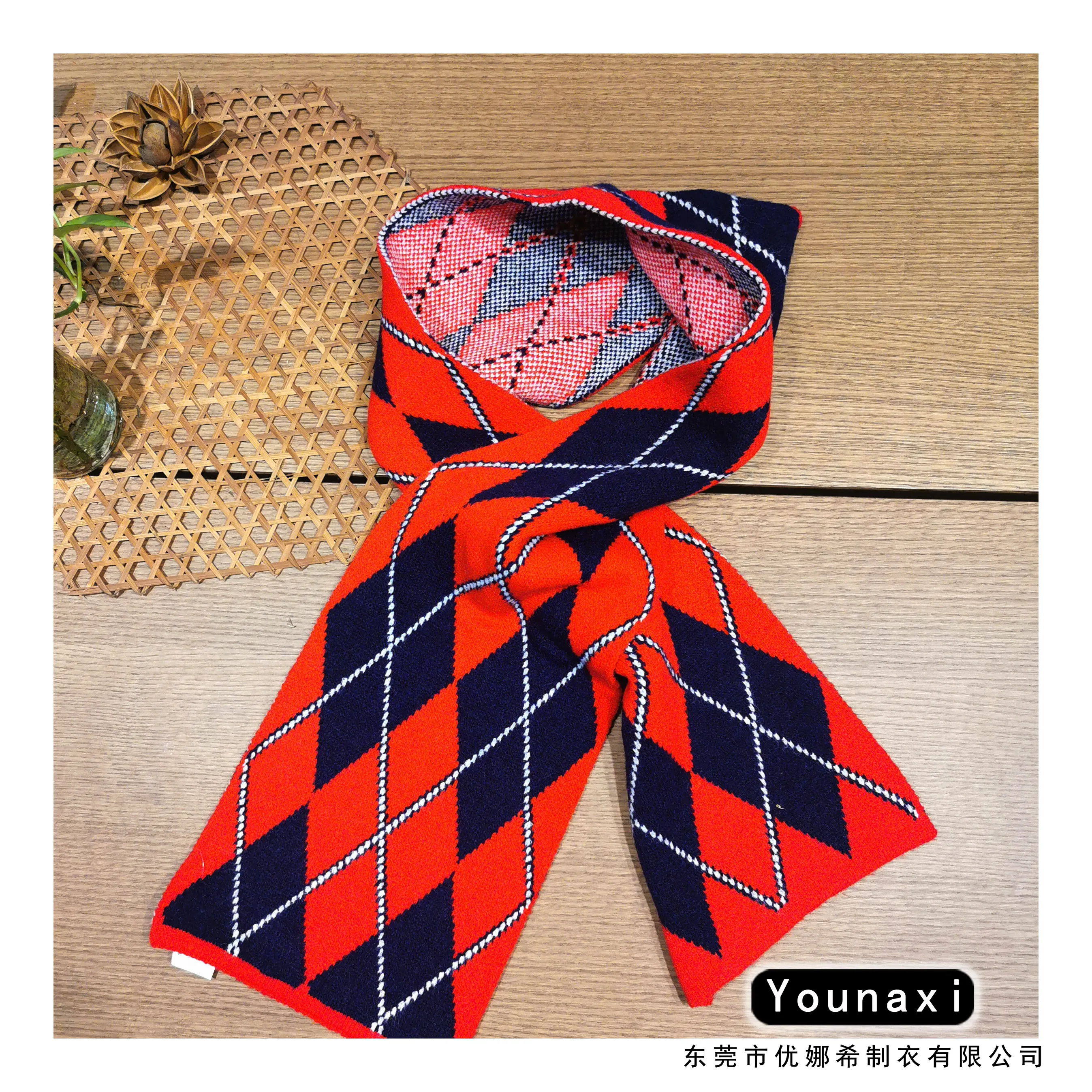 Customized wholesale/cashmere warm high-end couple rhombus  Long Soft Scarf Wrap Shawl Warm Tartan Plaid Checked Winter Scarf