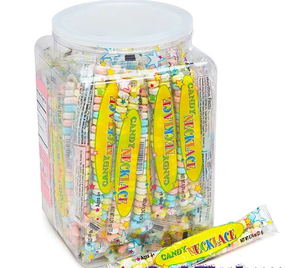 candy bracelets with Individually Wrapped Dextrose candy necklace with colorful bead fruity  19g/pc 100pcs/bag OEM AVAILABLE