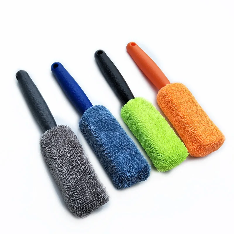 BONNO  Microfiber long handle tire brush car wash shop supplies tool cleaning braid cloth tire brush hub brush wholesale