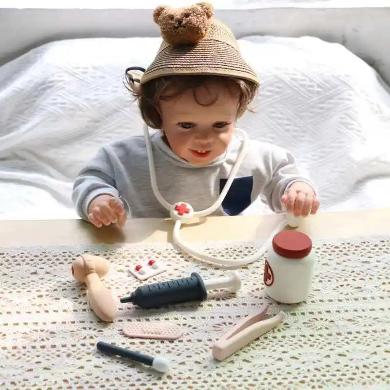 Factory price food grade silicone kids medical doctor toys pretend silicone play doctor kit food