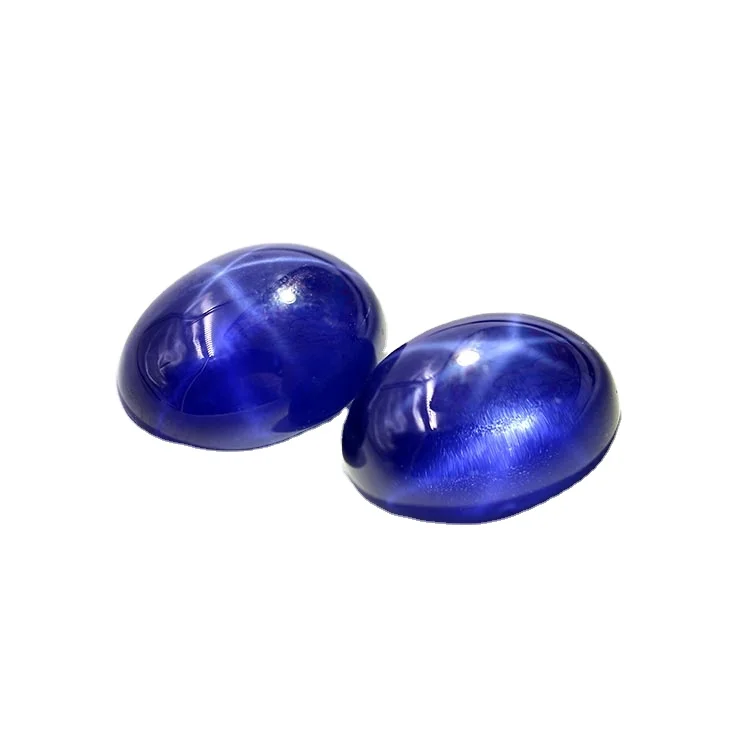 Blue Stone Lab Created Star Sapphire Oval Cut Synthetic Loose