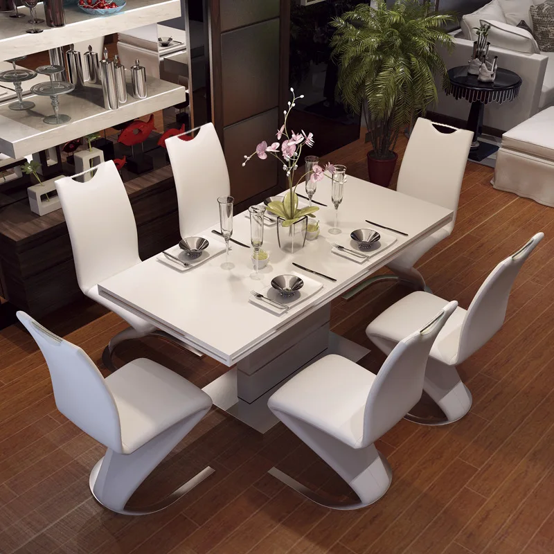 
Free sample room furniture square tempered glass dining table set 6/8/12 chairs 