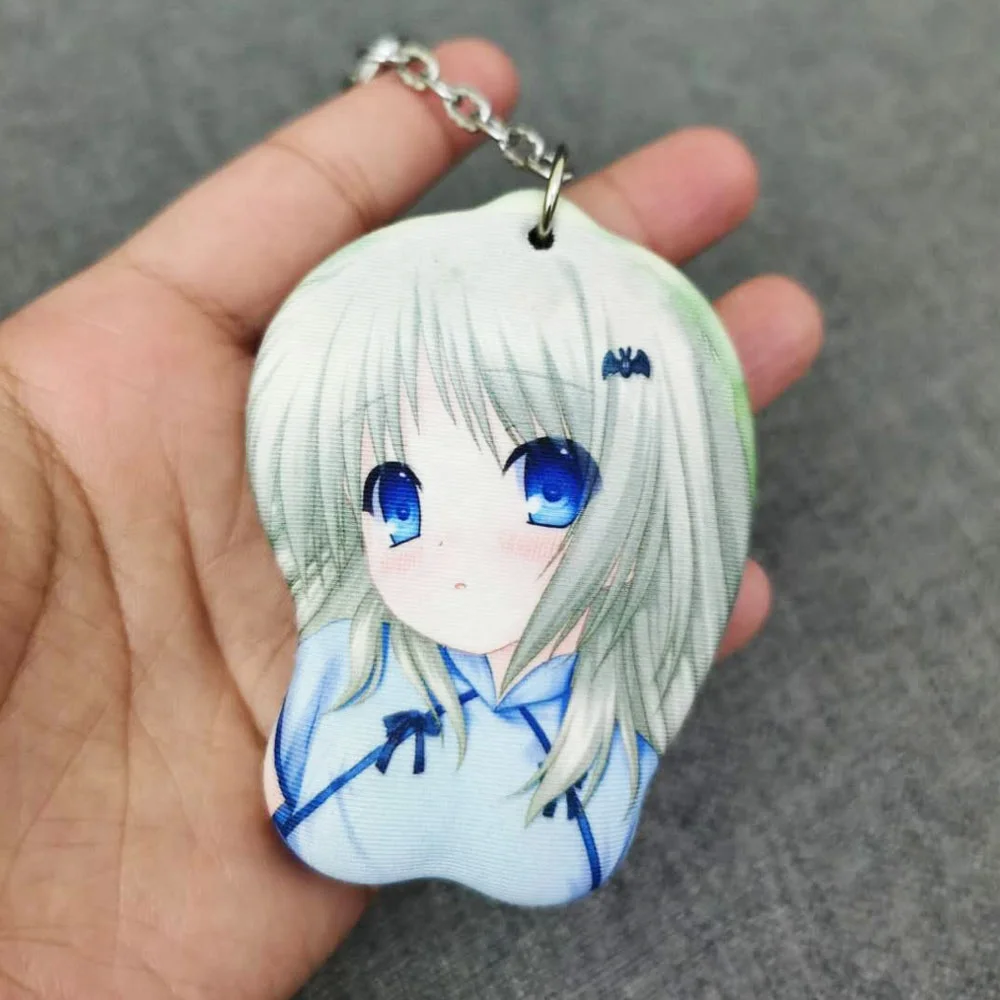 Custom 3D Silicone Gel Tiny Small Cute Mini Anime Breast Oppai Mousepad Keychain for Promotion