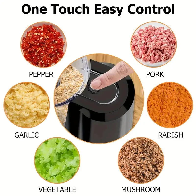 Mini plastic stainless steel food fruit meat and vegetable chopper multi function