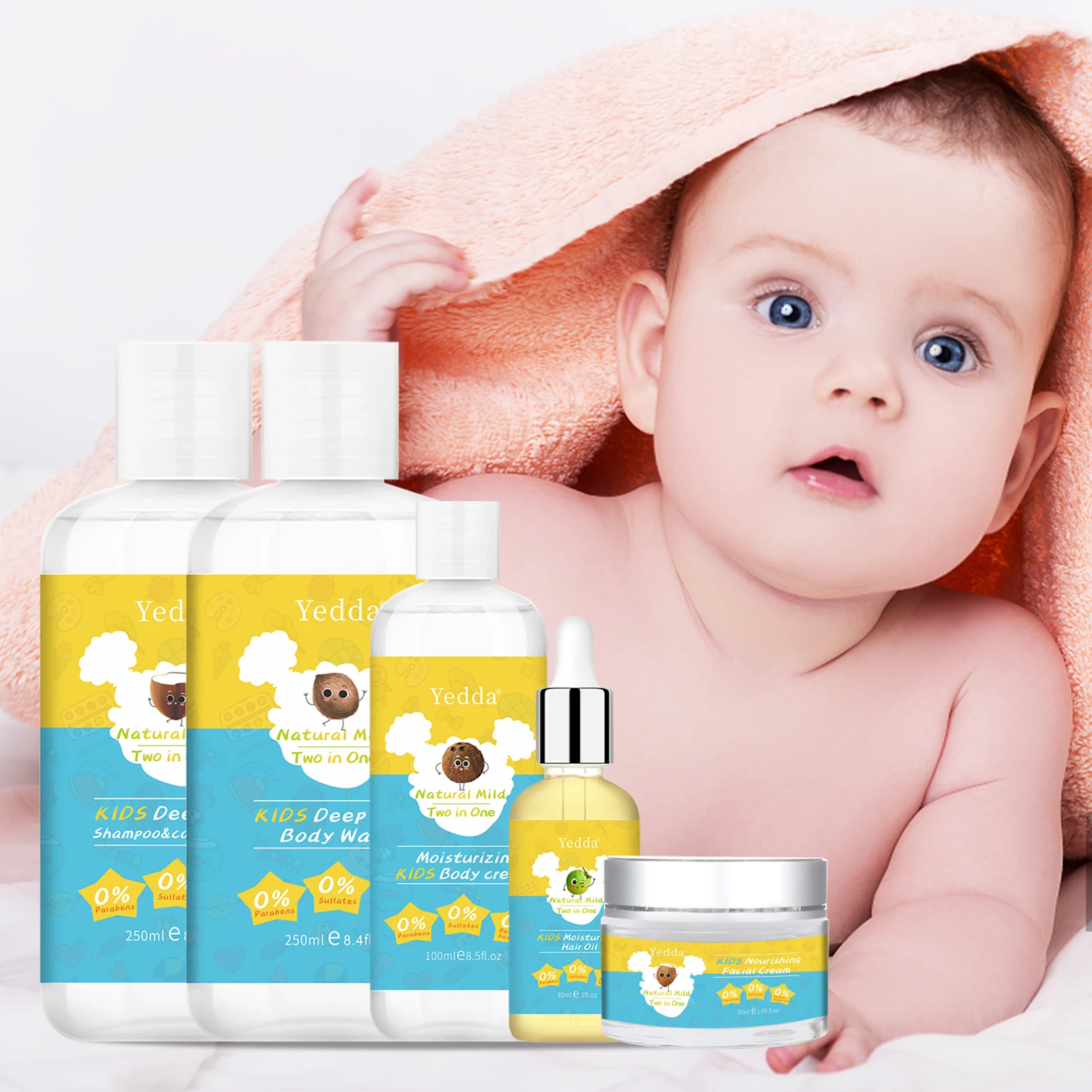 Care for Sebum Membrane Wholesales Baby Curly Hair Shampoo Body Wash 2 in 1 and shampoo