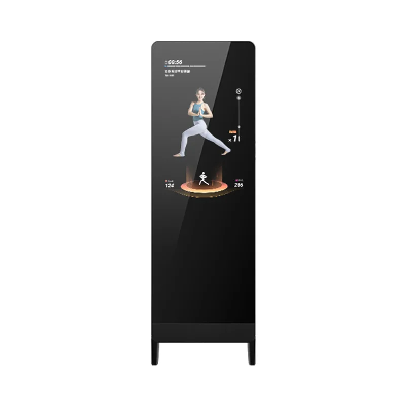 Floor Stand Gym Smart Android Exercise Magic Mirror Digital Signage Interactive Fitness Mirror