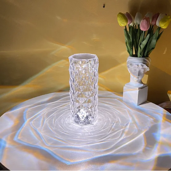 Touch switch usb charging rose diamond crystal light and shadow to create a romantic atmosphere led desk lamp