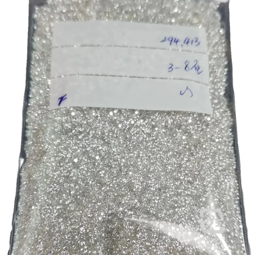 1.0-2.0mm Lab synthetic diamond D E F color VS clear CVD/ HPHT polished loose melee white round cut diamond