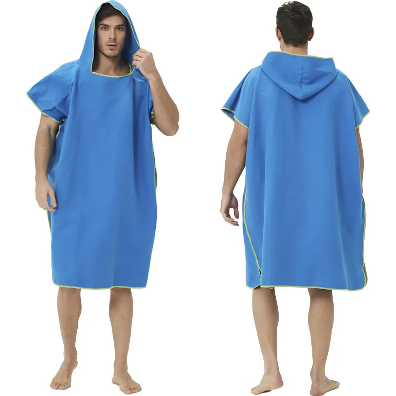 Customized Sand Free Fast Dry Summer Swimming Microfiber Hoodie Beach Surf Poncho Towels Changing Robe Cloak