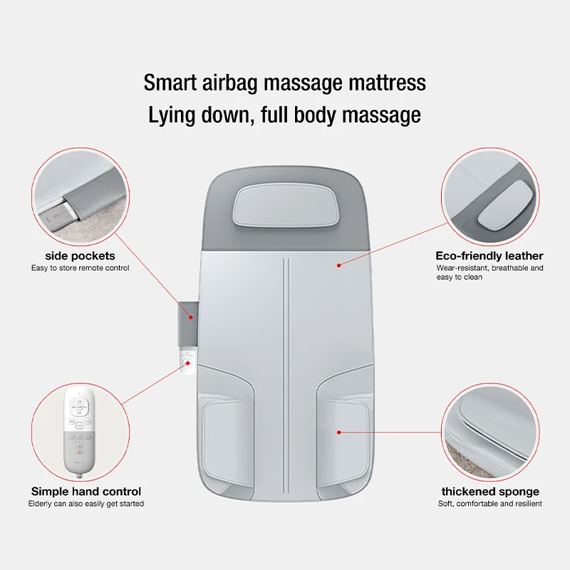 DARIUS Korea Design Full Body Massage Mattress - Electric Foldable Heating Mat with Air Massage and Rollers