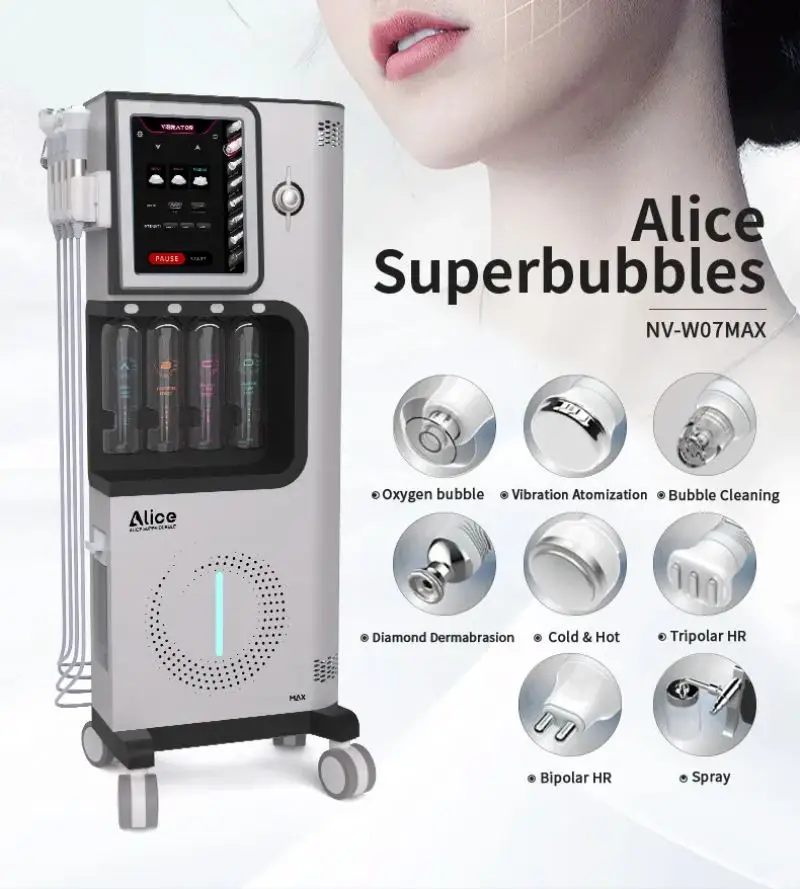 8 in 1Bubble Oxygen Jet Peel Hydro Instrument High Frequency Skin Face Lift Acne Treatment Facial Machine