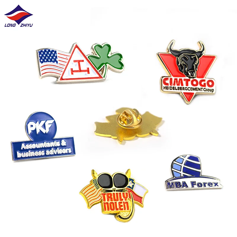Longzhiyu Metal Enamel Pins Badge Uniform Lapel Pin Support Custom Logo Metal Badges for Decoration
