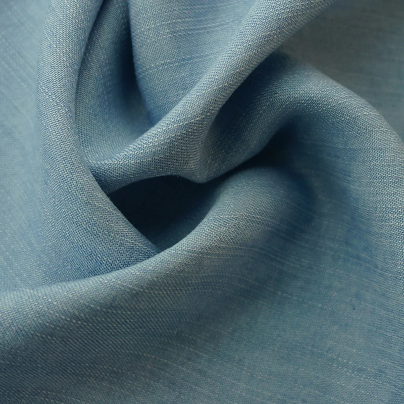 Китайская фабрика 100% ткань из ткани Tencel с водяной стиркой вес 207 г/кв. М джинсовая Lenzing в наличии
