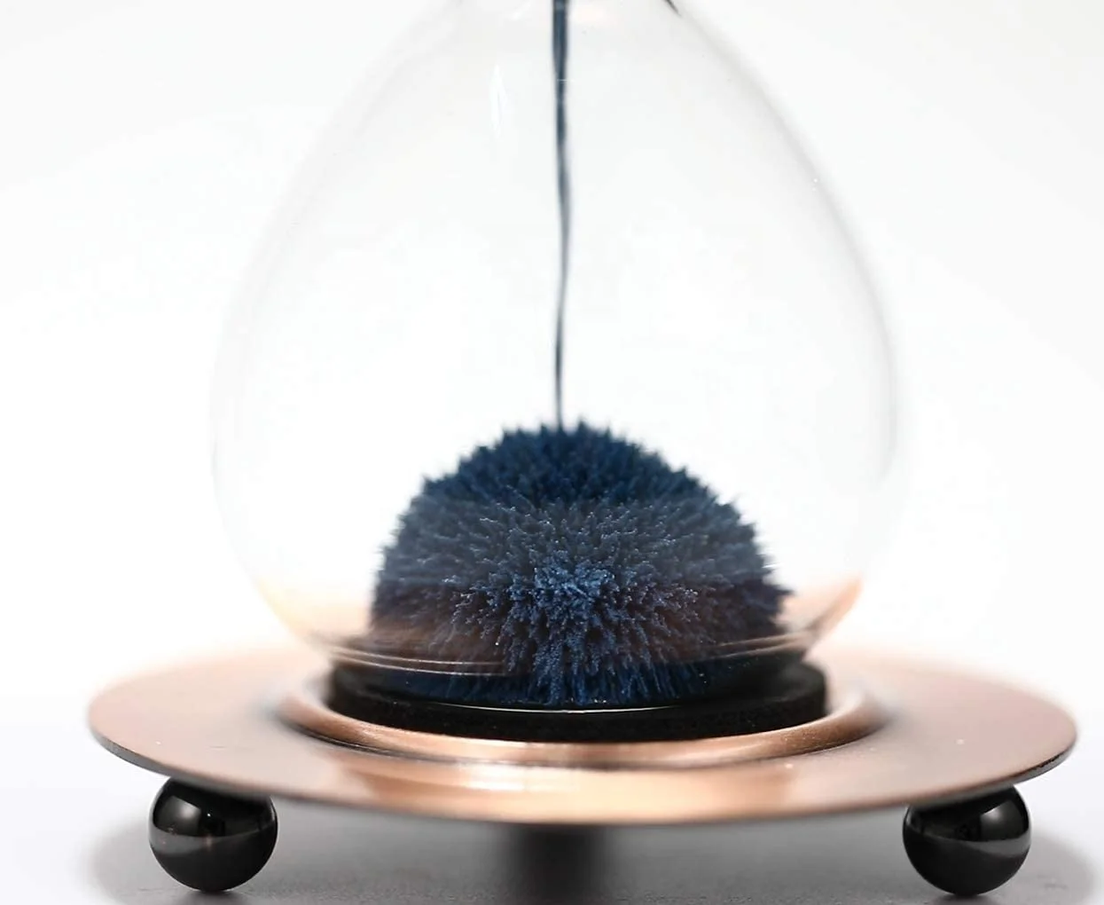 OEM Production Brass Round Base Blue Magnetic Sand Glass Timer Hourglass