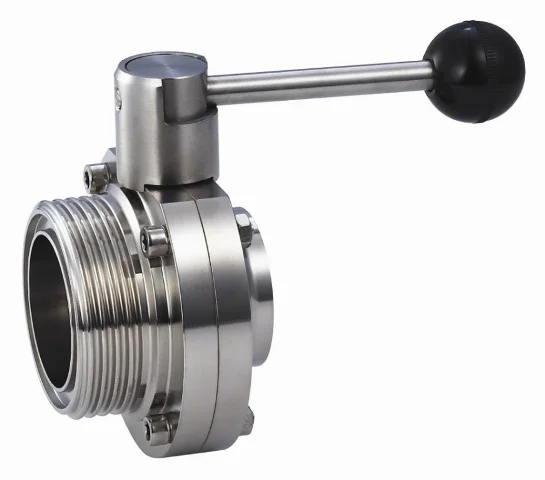 sanitary price dn100 wafer manual stainless steel butterfly valev with pull handle