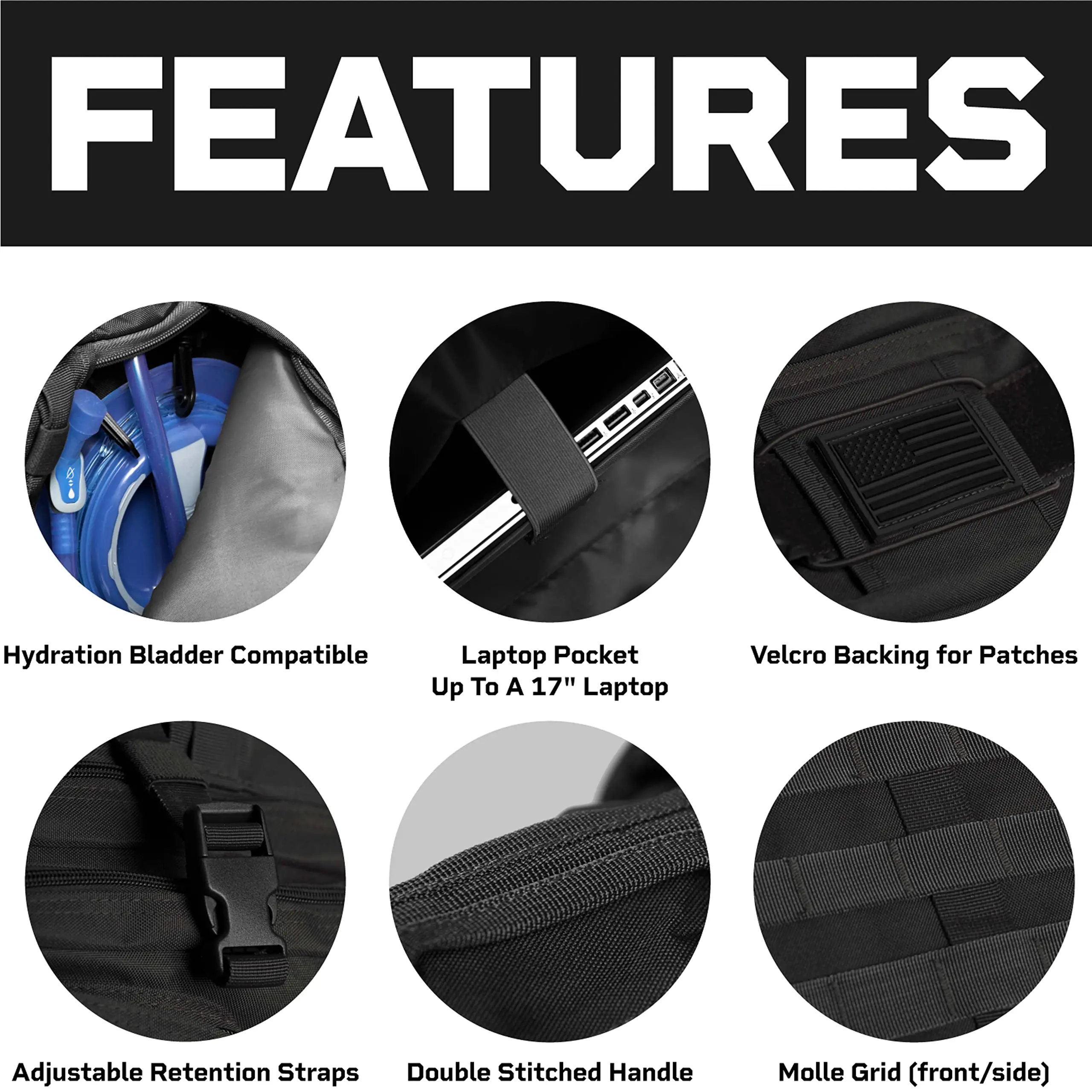 Wholesale custom logo waterproof polyester 40L bug out bag hydration tactical back pack gym bag