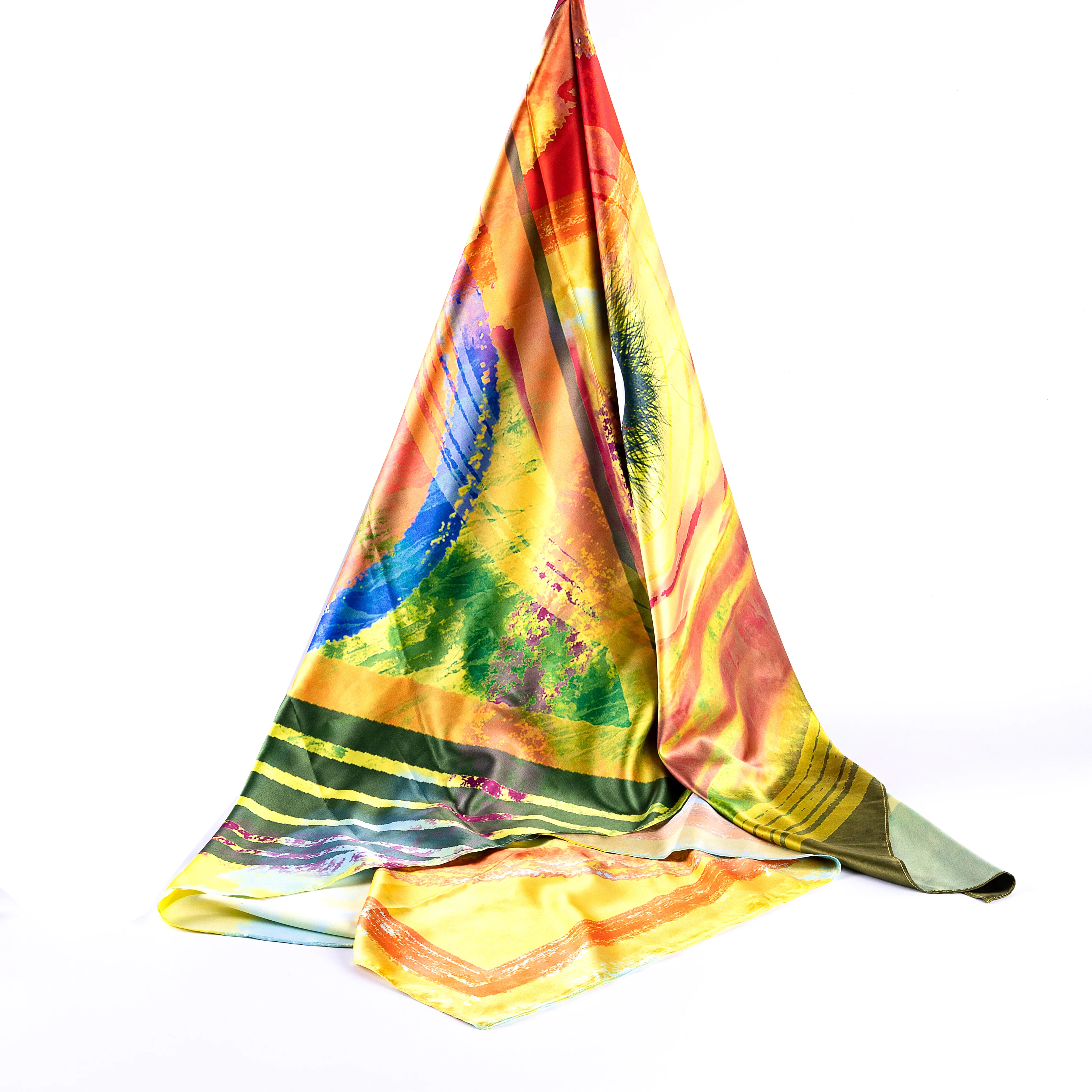Other Scarves Shawls Wholesale OEM Cheap Custom Printed Polyester Satin Bandana Lady Silk Scarf For Women