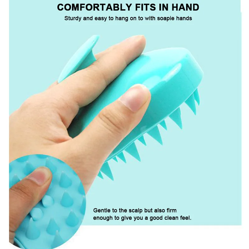 Hot Sales Silicone Hair Scalp Massager Comb Plastic Handle Handheld Massaging Cleaning Head Shampoo Brush for Hair Growth