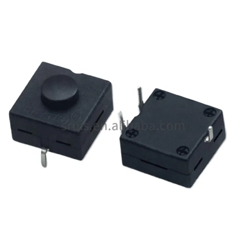 On-off flashlight button switch YT-8008-112A plastic electric torch push shift button switch