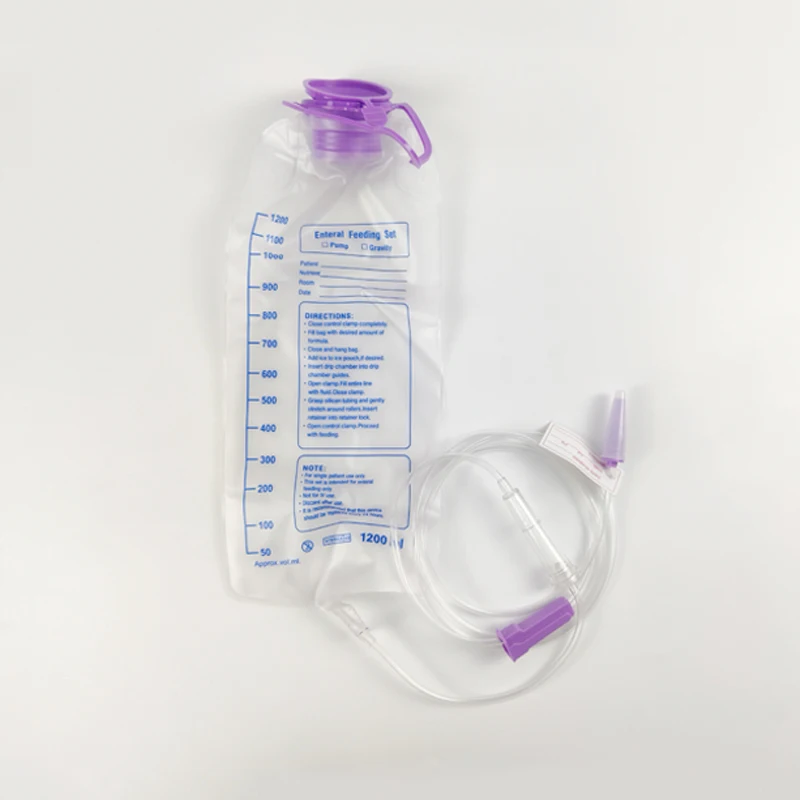 disposable medical sterile 1200ml enteral gravity type feeding bag set