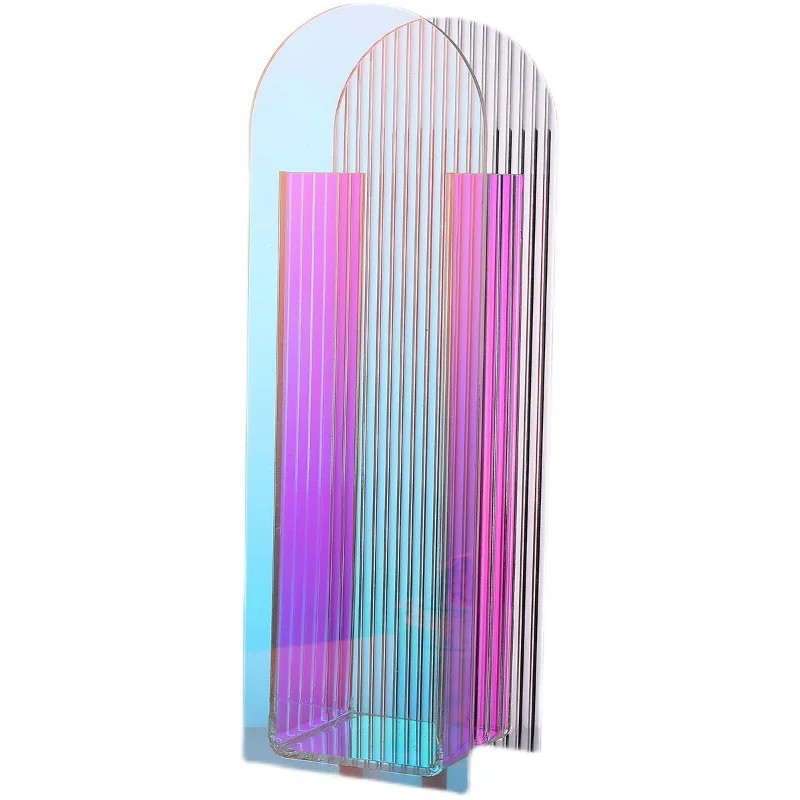 New Colorful Acrylic Flower Vase For Wedding Centerpieces Home Decorations Arch Shape Vase Modern Design