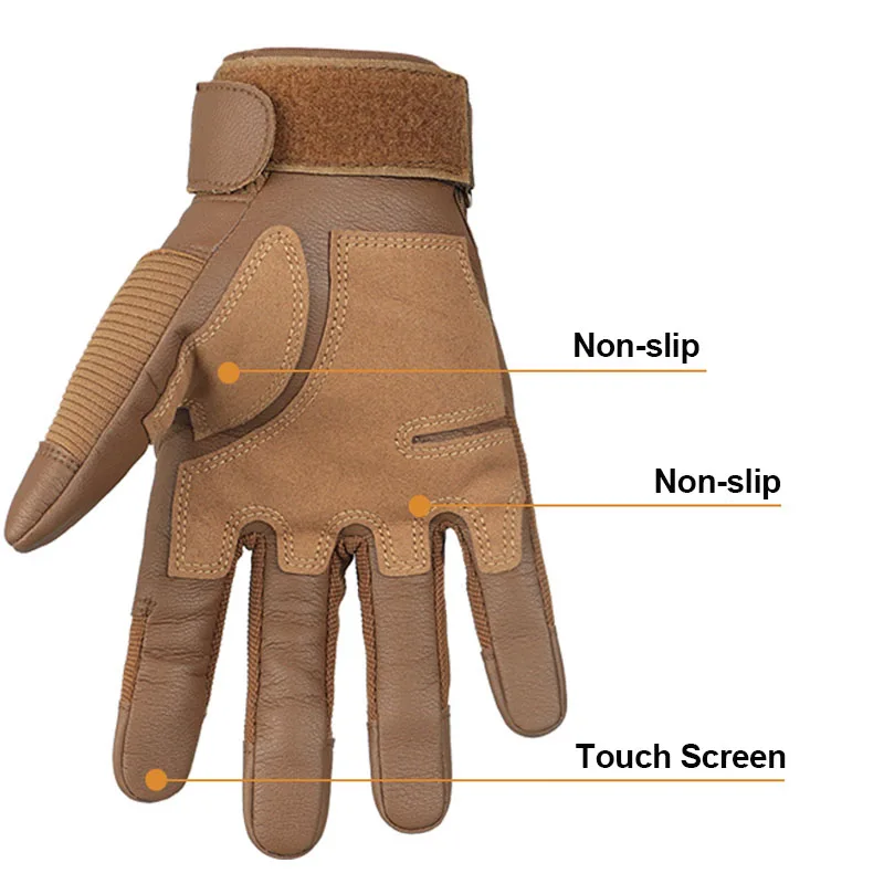 Tactical Gloves for Men Rubber Guard Touch Screen Full Finger Gloves for Hunting Cycling Motorbike