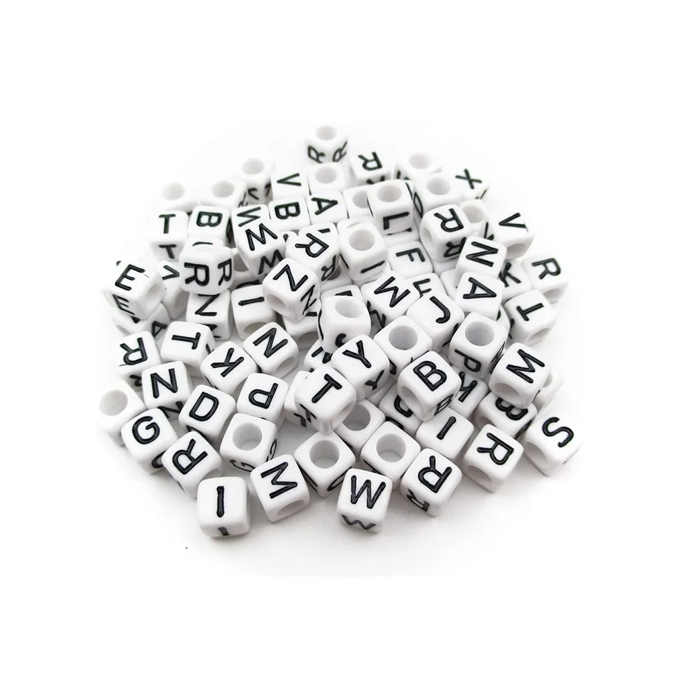 66883 г., набор разноцветных квадратных бусин «сделай сам», акриловые буквы алфавита, наборы бусин для изготовления ювелирных изделий