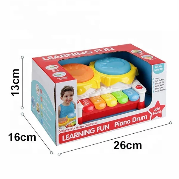 Kids Musical Instrument Toy Piano Toy and  Hand Drum with Light Music Early Education Toy for Kids with GCC