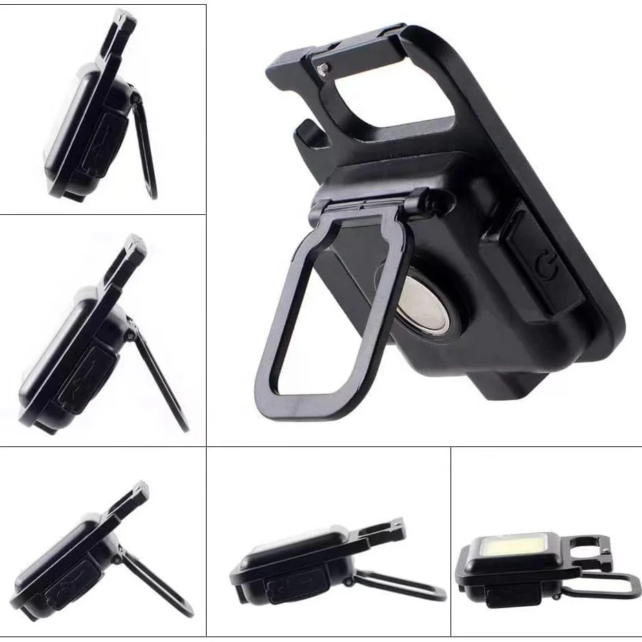 Super Bright Pocket Keychain Torch Flashlights Usb Rechargeable COB LED Mini Flashlights With Magnetic Base Camping light