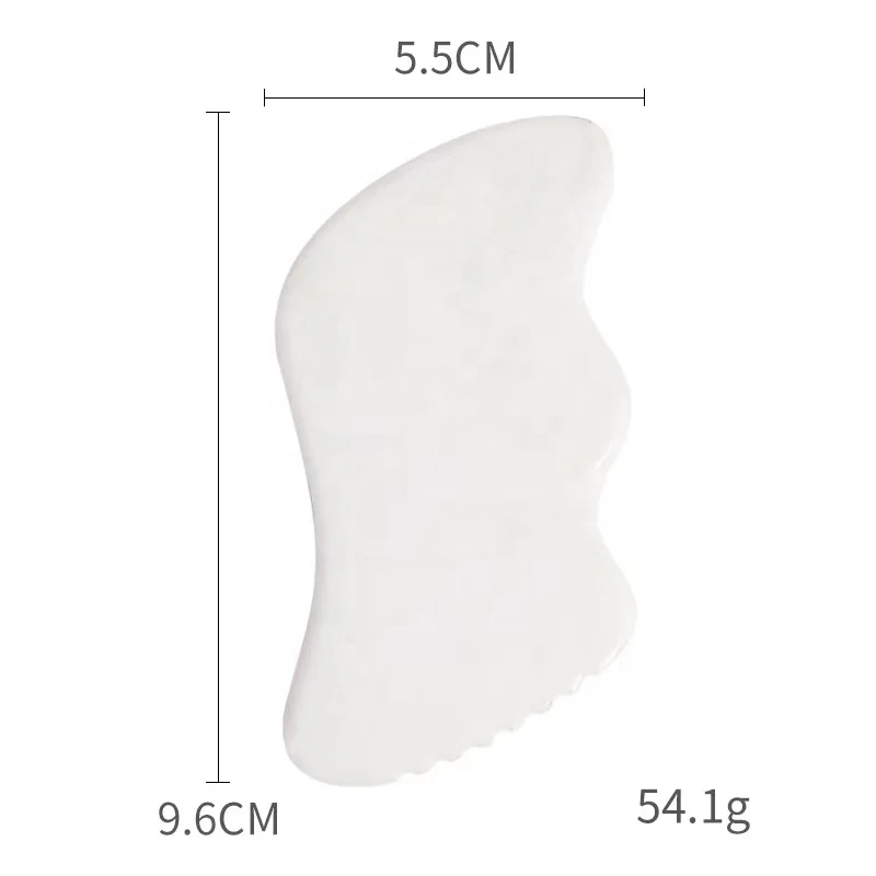 Cheap Custom logo Wave Black Gua Sha Visage Avec Logo White Jade Gua Sha Facial Tool With Teeth Dark Green Jade Guasha Stone