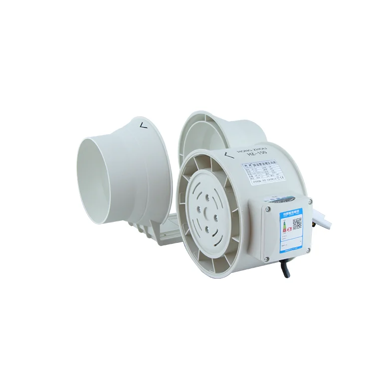 
HZ-150 Plastic Low Noise Single Speed Fan Duct Industrial Ventilating Blower Fan 