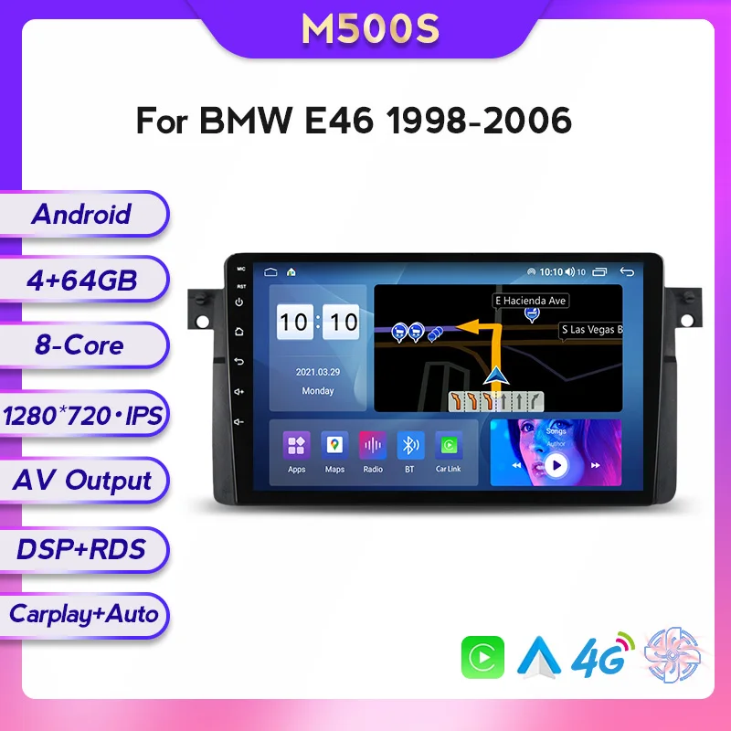 Mekede M Android10.0 8Core 6+128GB IPS Screen Car DVD Player video for BMW E46 M3 318i 320i 325i GPS DSP 4G car play Auto Radio