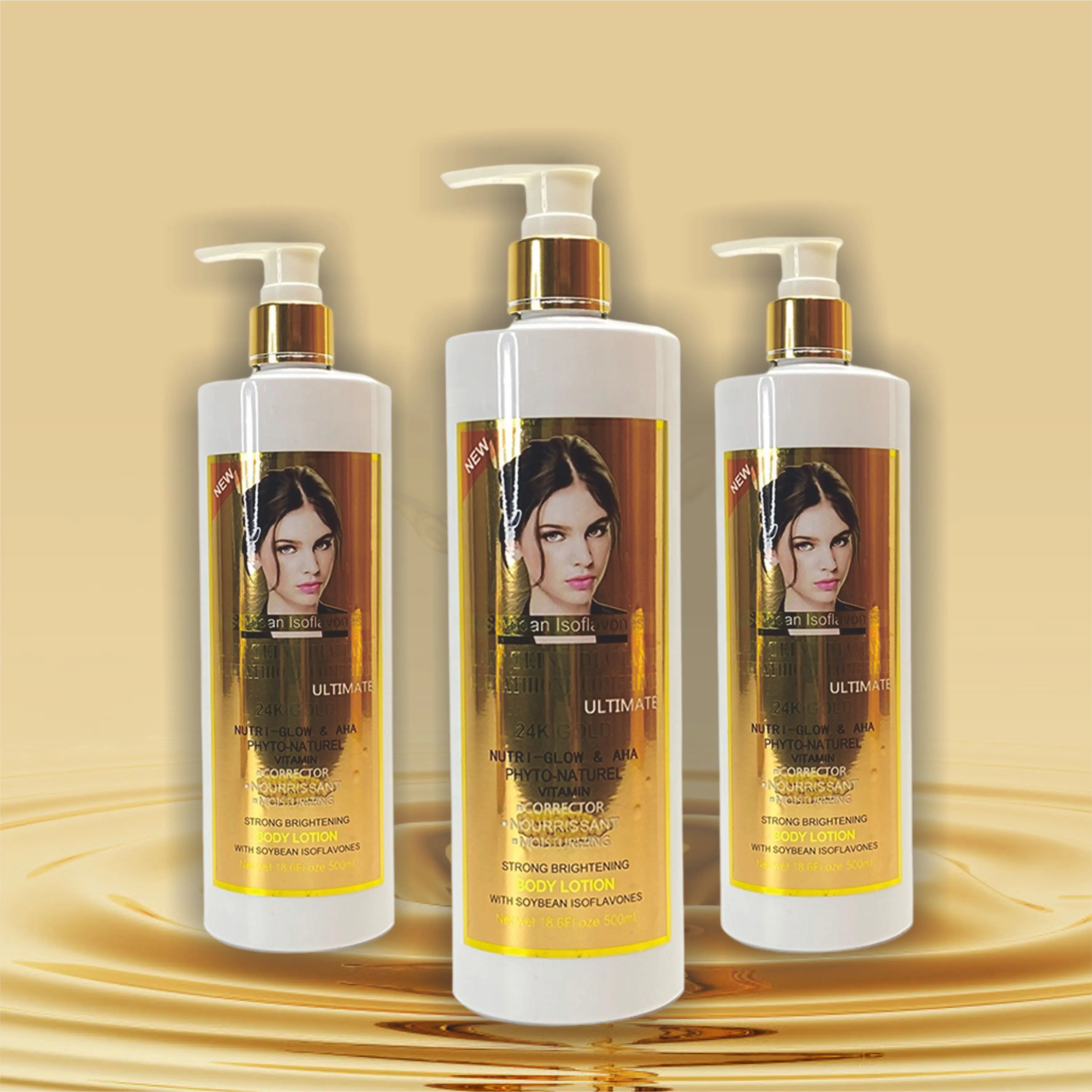 Best Customize Naturel 24K Gold Body Cream Eclaircissant Glutathiones Comprime Whitening Bleaching Body Lotion For Black Skin