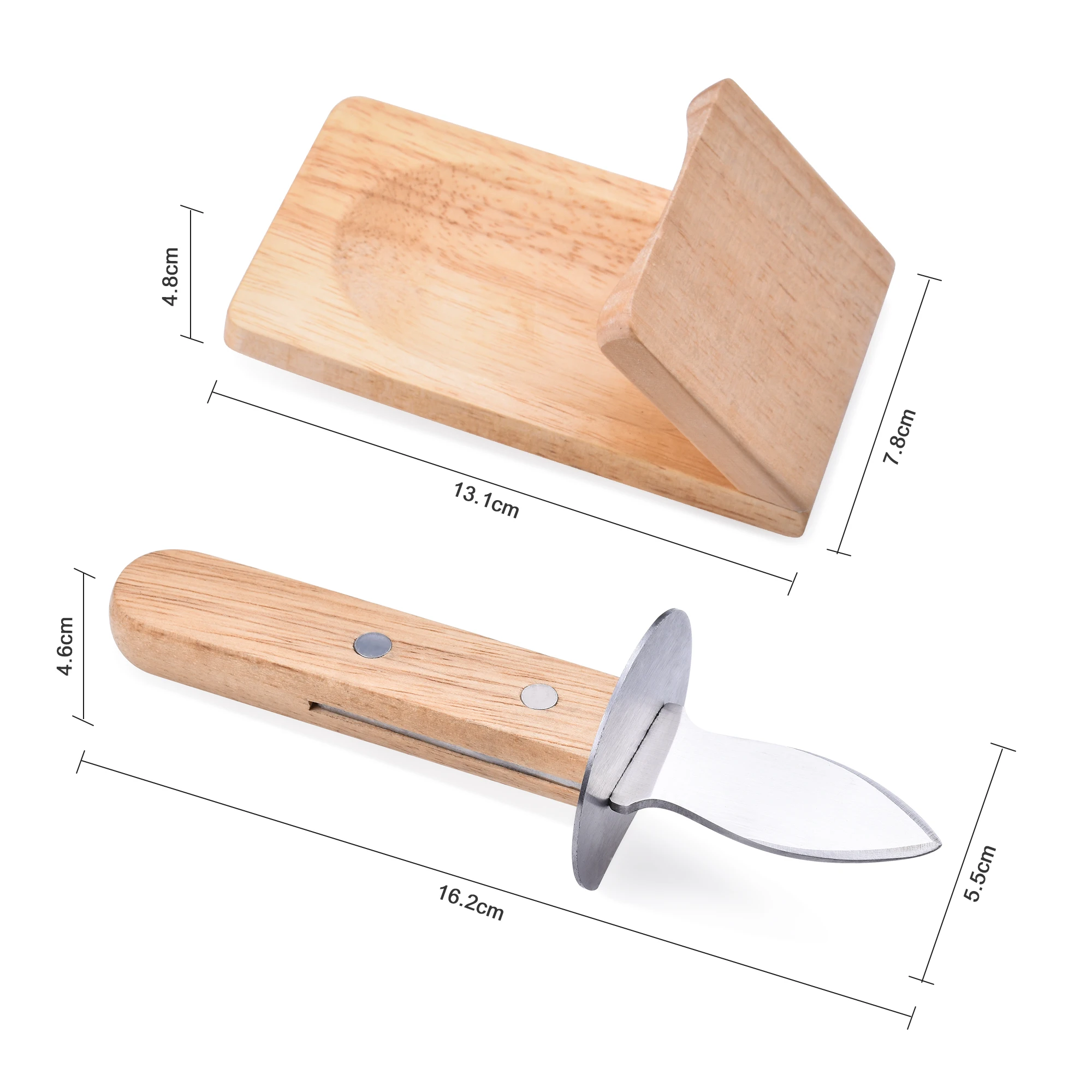 Seafood Tools Set Wooden Oyster Knife Shucker Tools Clamp Oyster Shucking Tool with Knife