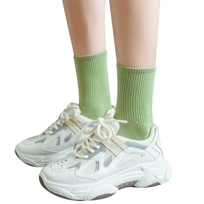 zss056 Autumn/winter new pure color cotton ladies socks thick candy color stockings go with INS trend socks