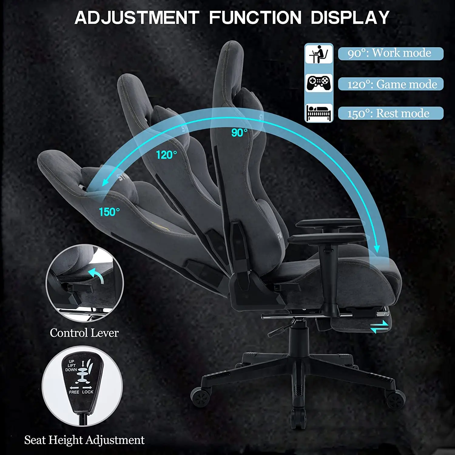 Cheap Sale Breathable Alcantara Office Chair Ergonomic PC New Best Silla Gamer Racing Hot Sale Gaming Chair with Footrest