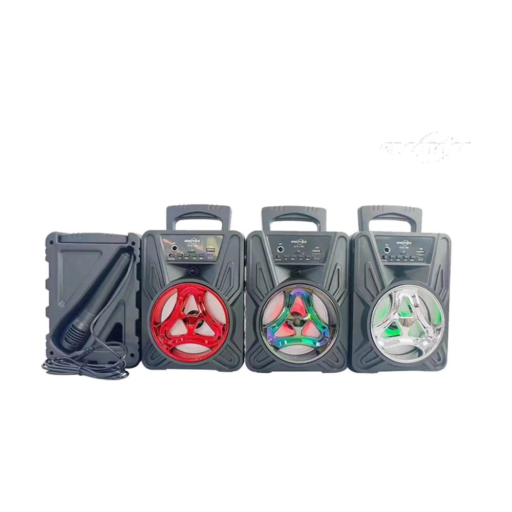 GTS-1780 4 Inch 5W Outdoor Boombox Radio Fm Portability Wireless Subwoofer Speaker Portable Mini Radio Karaoke Microphones