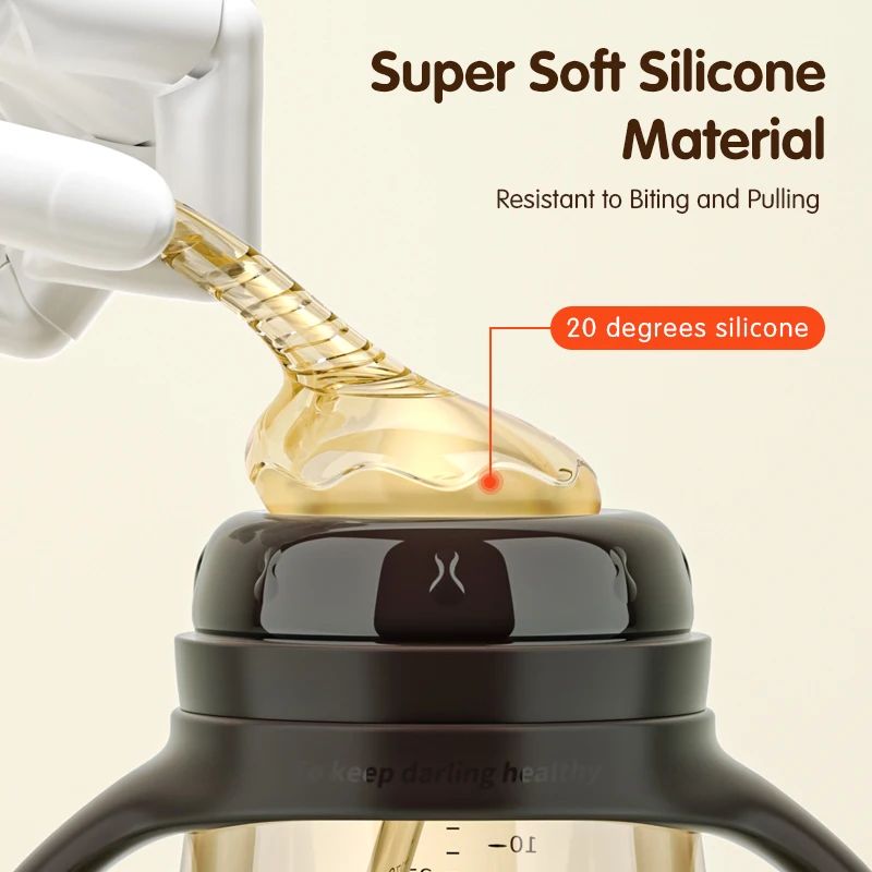 2024 Promotion PP Handle Baby Bottle Switchable Nipple 240ml 300ml 8 oz Milk Feeding anti colic baby bottle