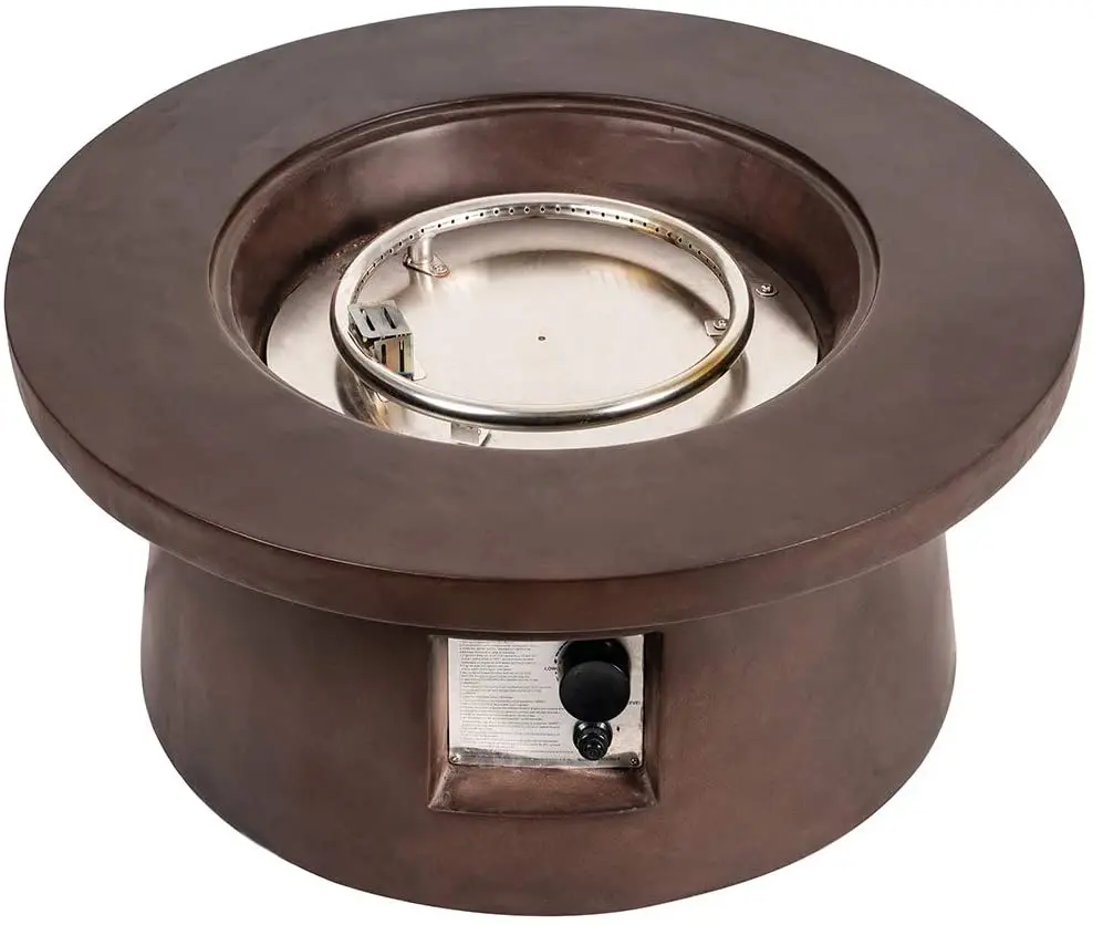 concrete patio fireplace gas fire pit with iron combustion equipment