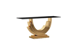 Modern dining room sets stainless steel dining table with glass