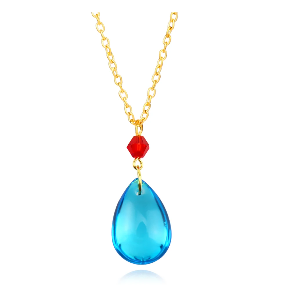 Simple Fashion Moving Castle Emerald Necklace Blue Austria Crystal Pendant Anime Cosplay Jewelry Accessories Fans Gift
