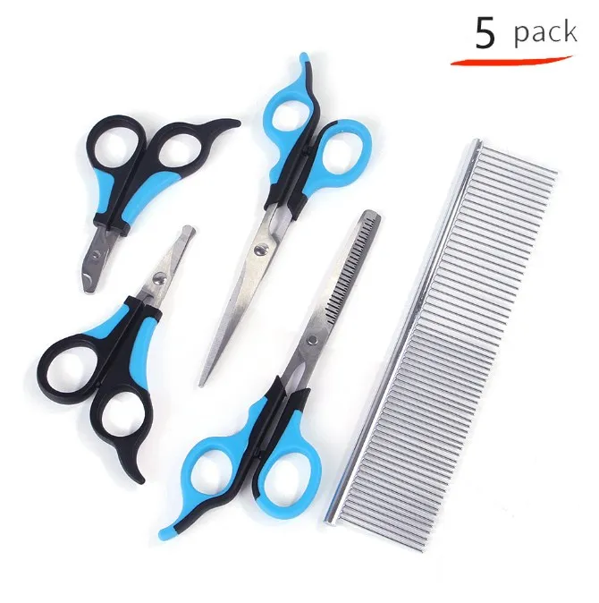 Wholesale Professional Stainless Steel Dog Grooming Scissors Set Pet Hairdressing Scissor Straight Thinning Grooming Trimmer