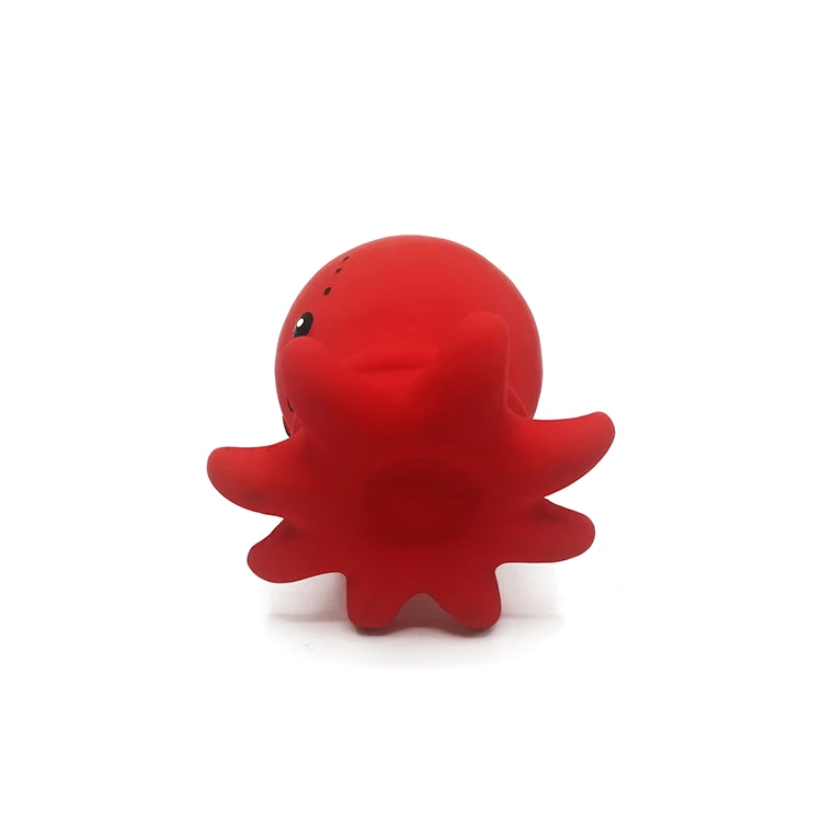 Non-toxic Pure Hevea Rubber Soft Montessori Toy Octopus Shape Sensory Teether Toy
