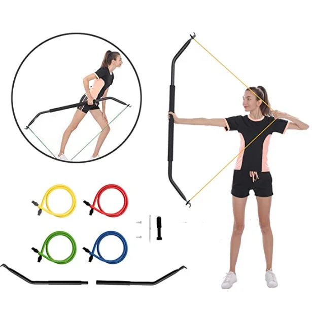 Portable Home Gym Resistance Bands Equipment System 6 Resistance Band Weightlifting Training Kit Bow and arrow fitness