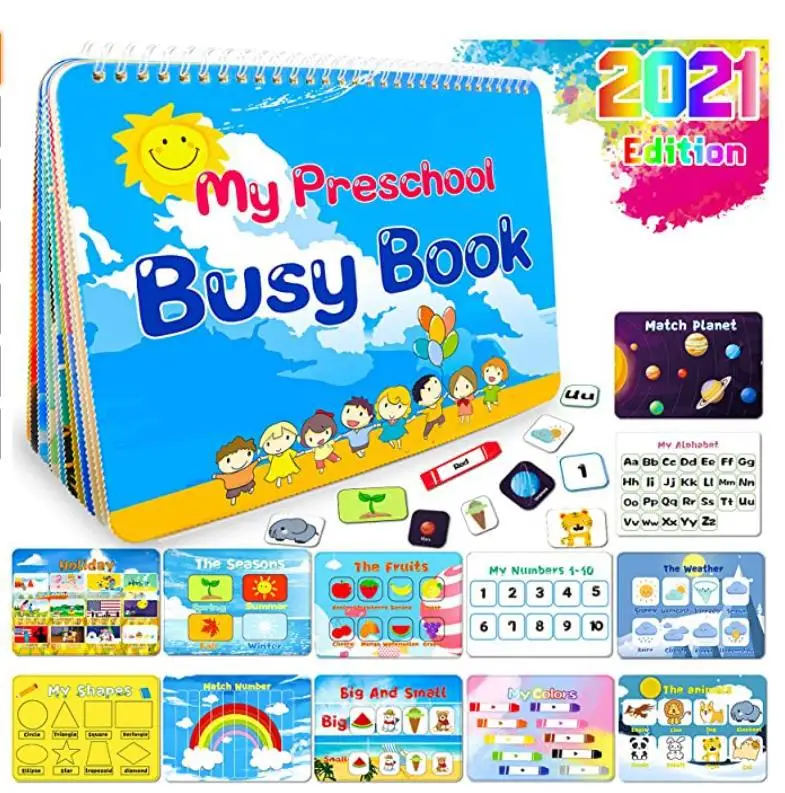 Matt Lamination Kids My Busy Book Montessori Busy Book Handmade Preschool Busy Book