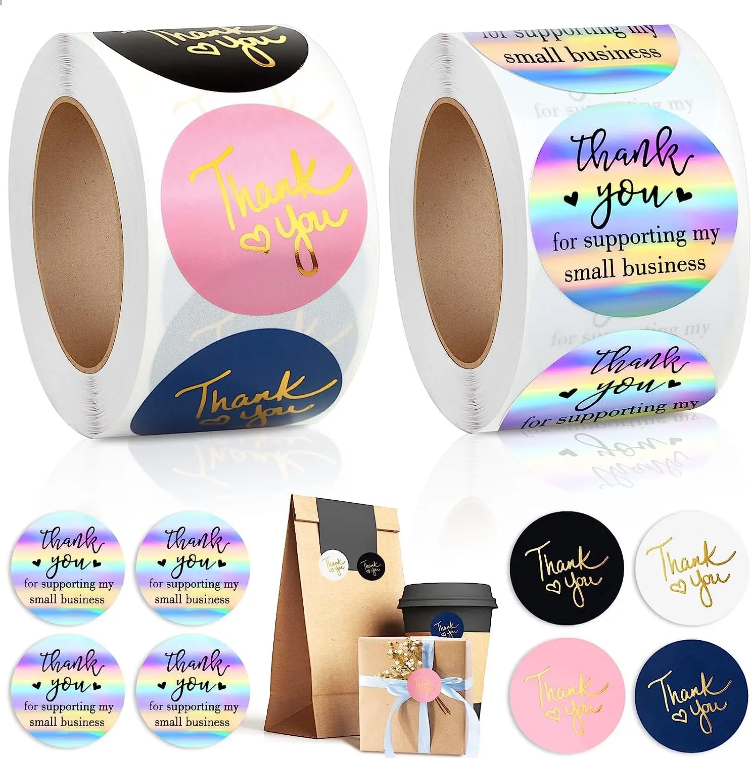 Thank You for Supporting My Small Business Stickers for Packing Envelopes  Gift Wraps and Crafts