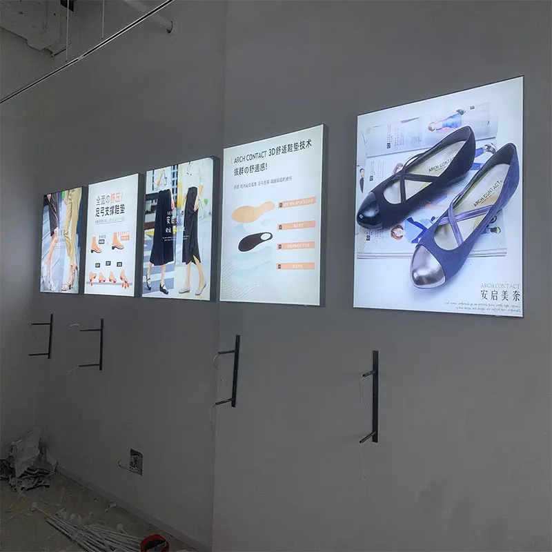 Wall Mount Aluminum Frame  Slim Backlit Led Frameless  Marquee Light Box