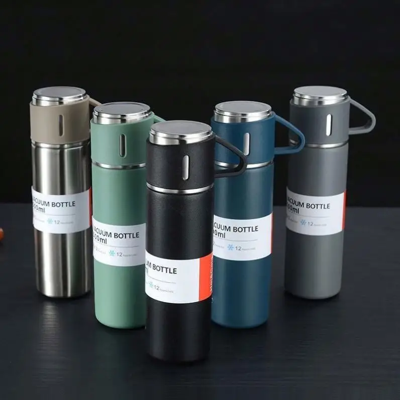 Corporate Business aqua flask 500ml New Arrivals Thermos Set Stainless Steel Vacuum Flask Gift Set With Two Cups