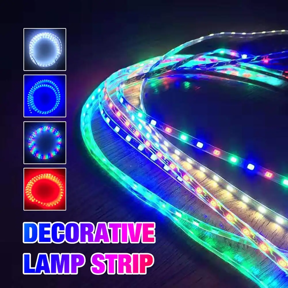 1pc 45/90cm LED Strip Light SMD 3528 Flexible Tape Rope Stripe Ray Tape Lamp Car Interior Atmosphere Lights 12V